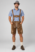 Men´s Oktoberfest Lederhosen Set - Shirt,Shorts & Hat