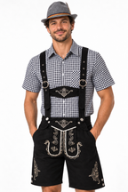 Men´s Oktoberfest Lederhosen Set - Shirt,Shorts & Hat