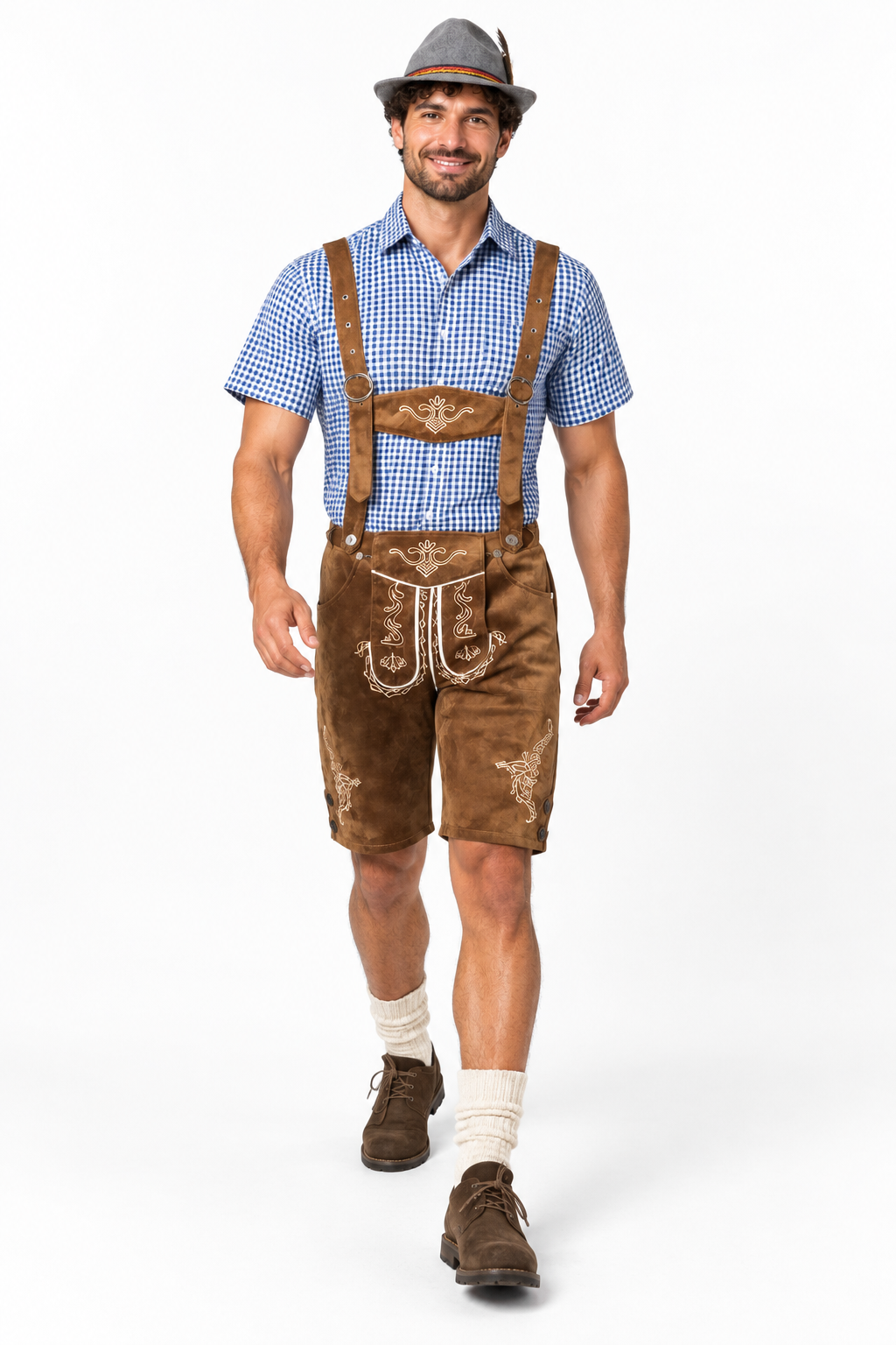 Men´s Oktoberfest Lederhosen Set - Shirt,Shorts & Hat