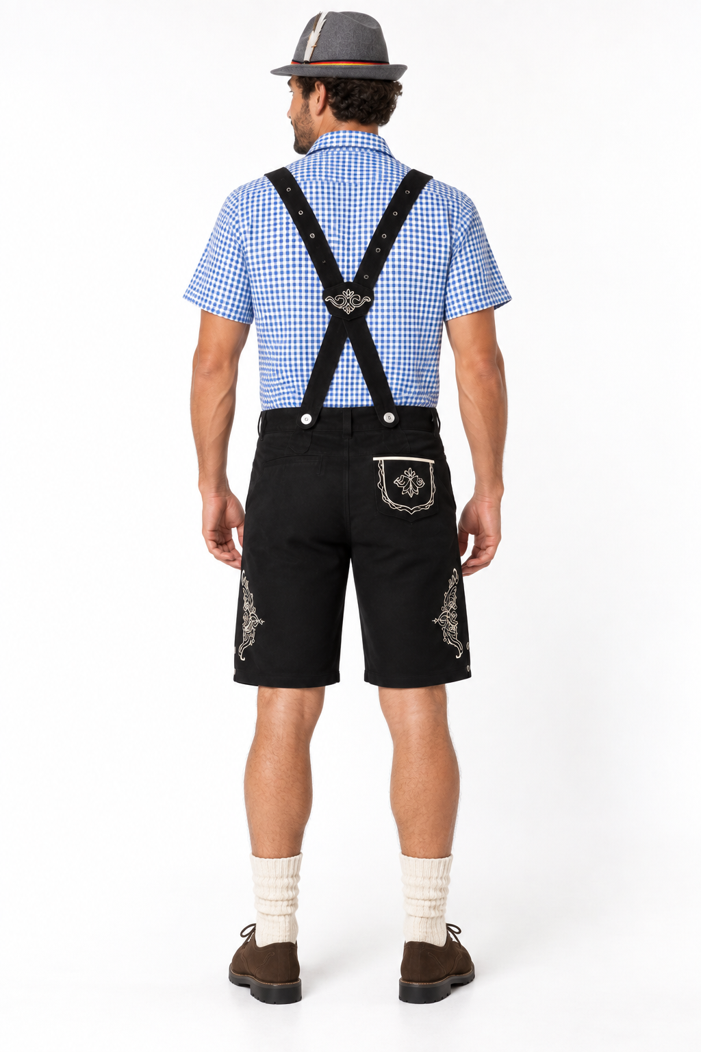 Men´s Oktoberfest Lederhosen Set - Shirt,Shorts & Hat