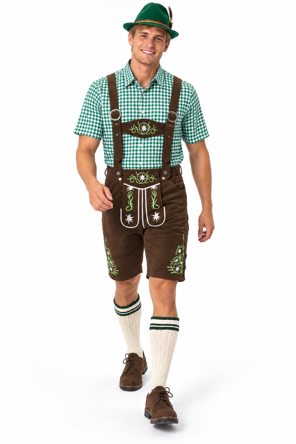 Men´s Oktoberfest Lederhosen Set - Shirt,Shorts & Hat